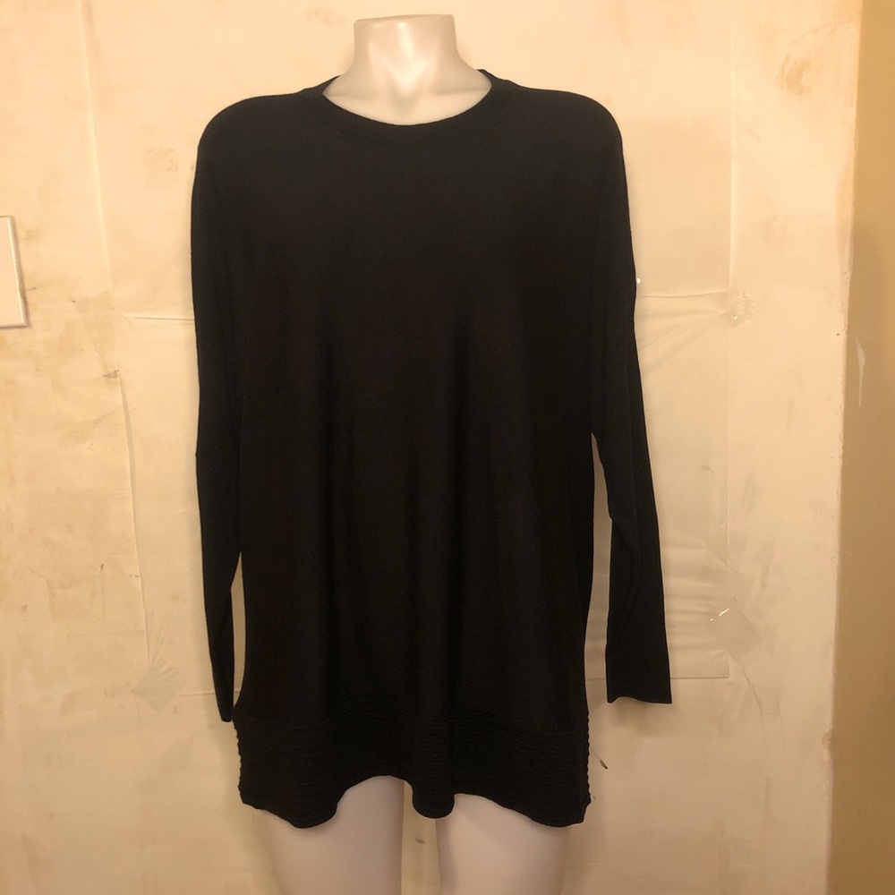 MARLA WYNNE Womens Black Long Sleeve Sweater